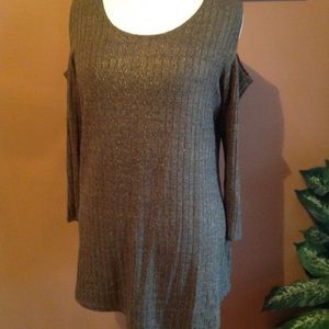 Bronze Cold Shoulder top - L